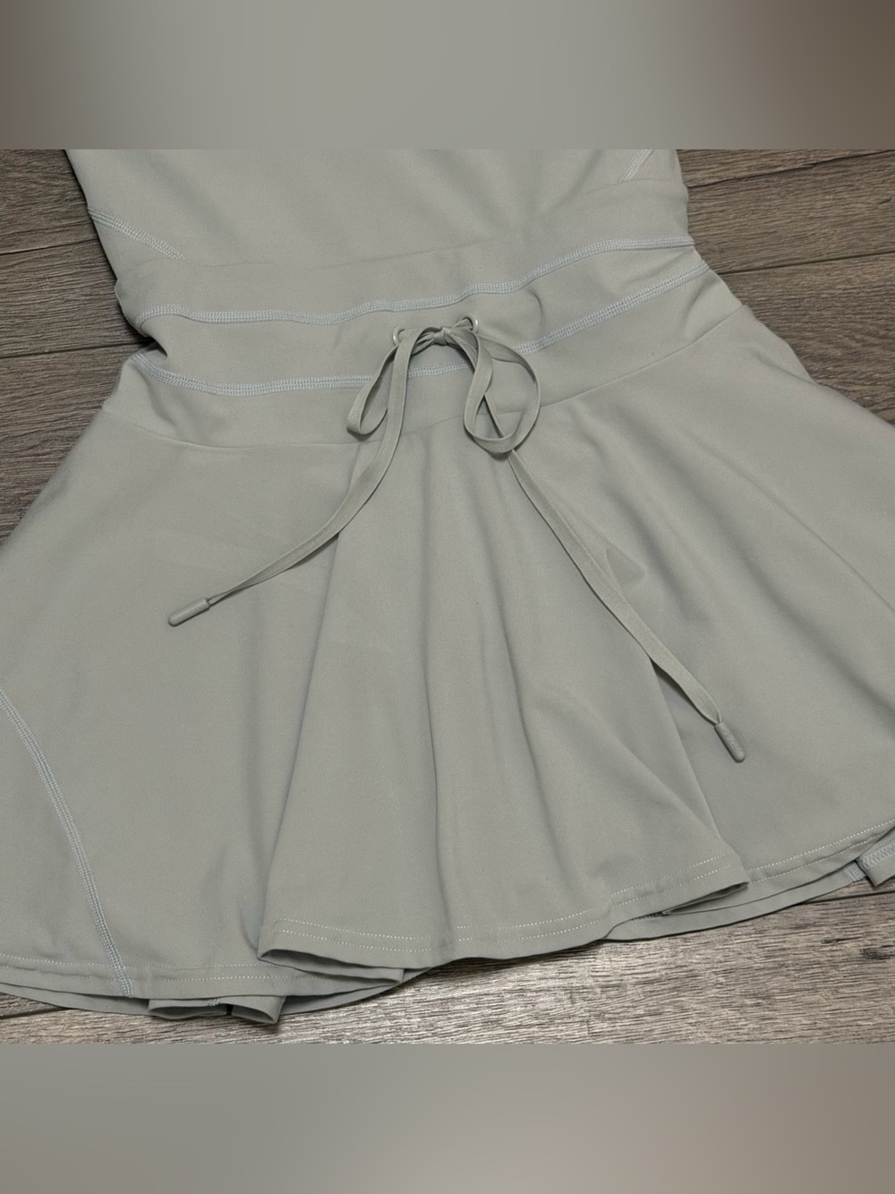 Popflex Women Twirl Dress ActiveFit & Flare Built in Shorts Sage Green Sz M - Picture 5 of 8